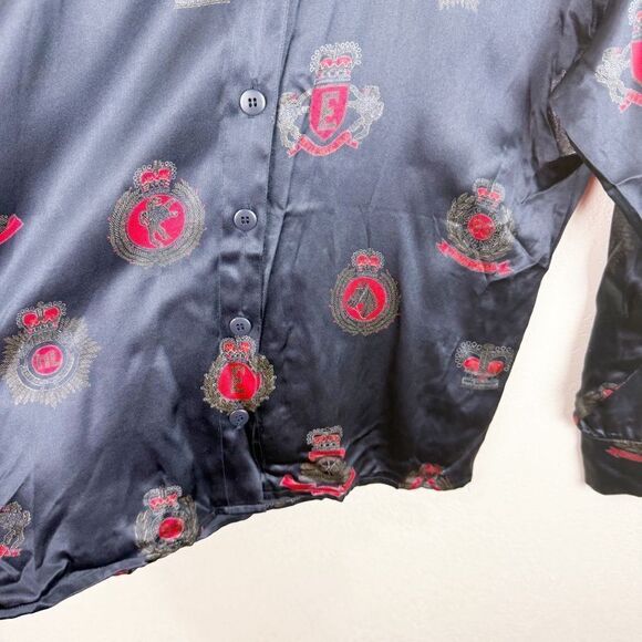 Vintage Escada Silk Blouse Black Top Size 38 USA Size 8 - Picture 5 of 7